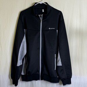 TBY Sports Men's XL Track Jacket Full Zip Black Travels Together With You NWT